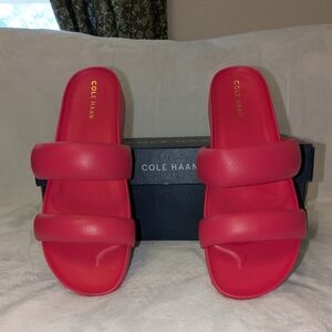 Cole Haan Women's Mojave Double Band Slip On Slide Sandals Hot Pink Size 9.5